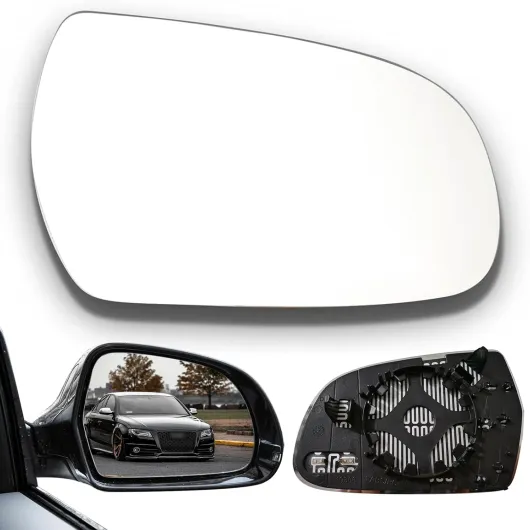 Rétroviseur Extérieur Voiture Droite Compatible avec Verre de Rétroviseur Audi A3 A4 A5 Réglable Verre de Rétroviseur Asphérique Chauffant avec Support de Montage