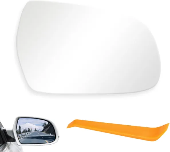 Vitre de Rétroviseur Remplacement Compatible avec Audi A4 B8.5 Droit Miroir Retroviseur Exterieur Glace Rétroviseur Chauffant Convexe Asphérique avec Plaque de Support Droit