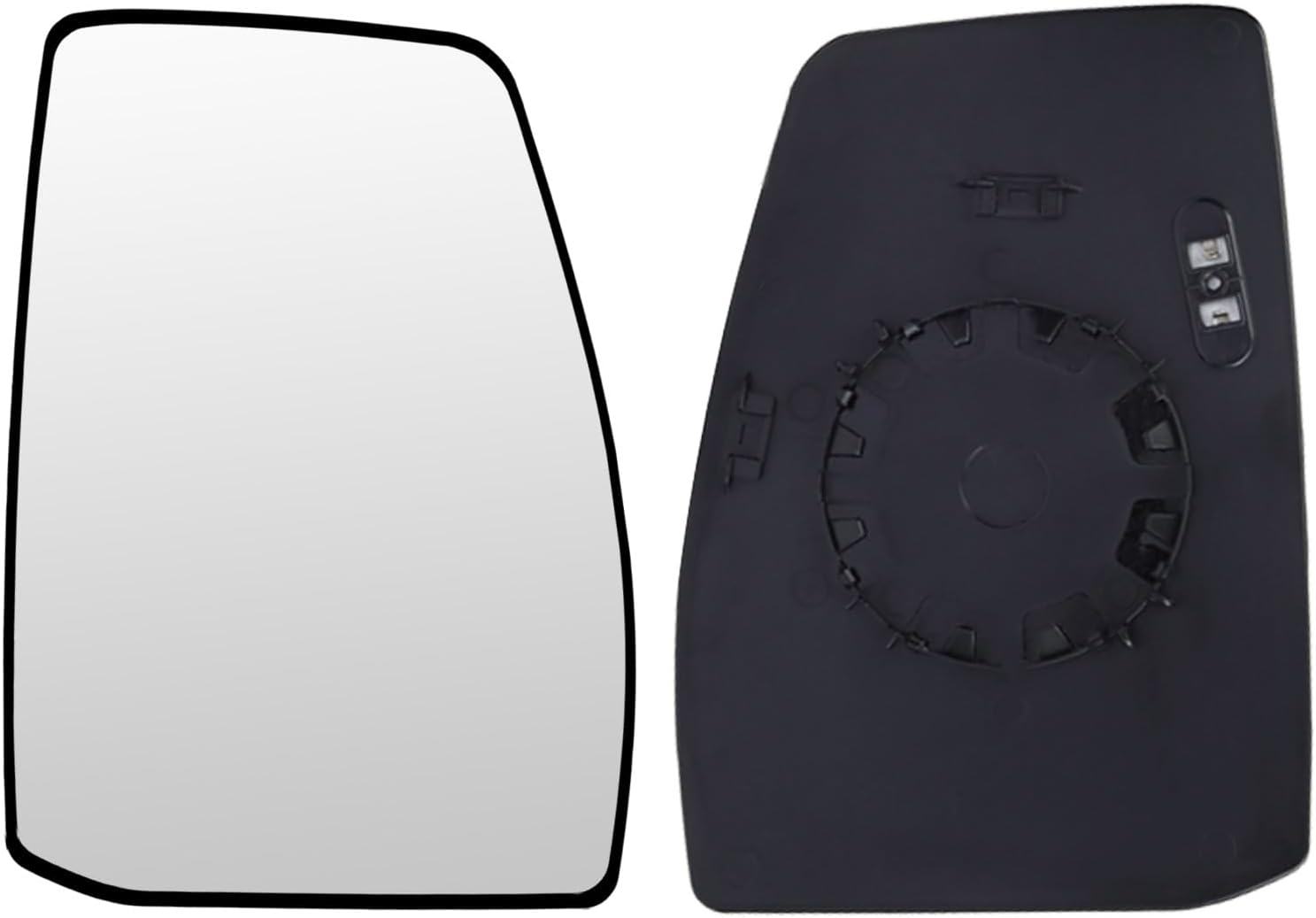 Mingke Verre de Rétroviseur Droite Compatible avec Ford Transit Tourneo Custom 2012-2022 Glace Retroviseur Exterieur avec Chauffant et Plaque de Support Droite-Chauffage