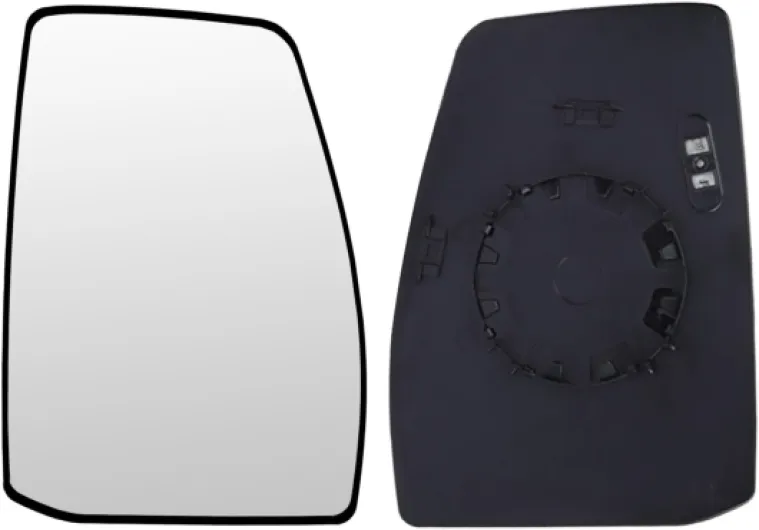 Mingke Verre de Rétroviseur Droite Compatible avec Ford Transit Tourneo Custom 2012-2022 Glace Retroviseur Exterieur avec Chauffant et Plaque de Support Droite-Chauffage