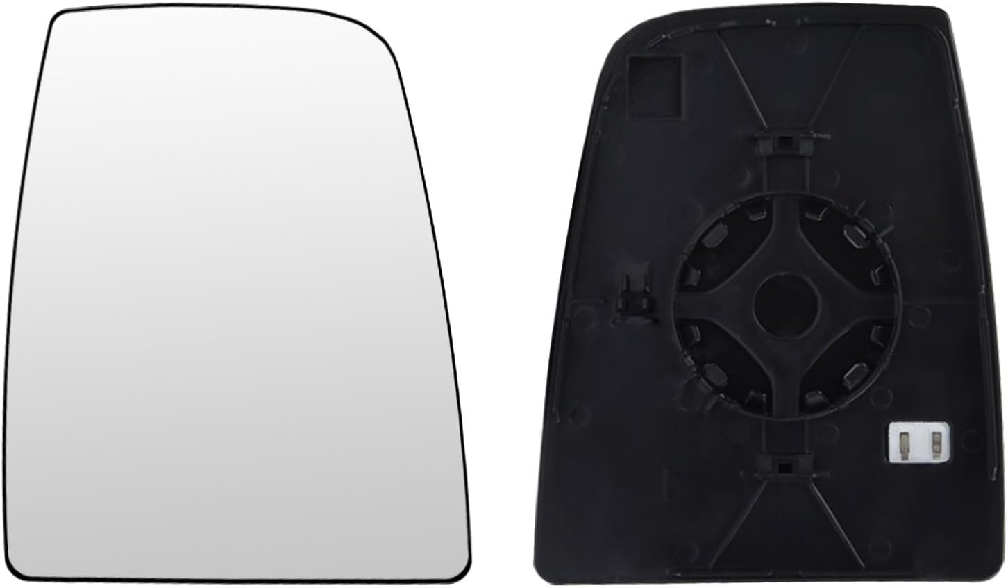 Mingke Verre de Rétroviseur Droite Compatible avec Ford Transit MK8 2014-2023 Glace Retroviseur Exterieur avec Chauffant et Plaque de Support Supérieur Droit