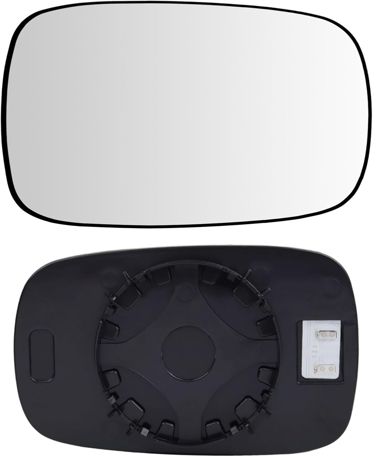 Mingke Verre de Rétroviseur Droite Compatible avec Renault Clio MK3 2005-2009 Megane MK2 2002-2009 Scenic MK2 Grand Scenic MK2 2003-2009,Glace Retroviseur Exterieur avec Chauffant et Plaque de Support Passager (05-09)