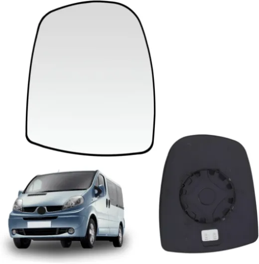 Mingke Verre de Rétroviseur Droite Compatible avec Renault Trafic MK2 Opel Vivaro A Nissan Primastar 2001-2014,Glace Retroviseur Exterieur avec Chauffant et Plaque de Support