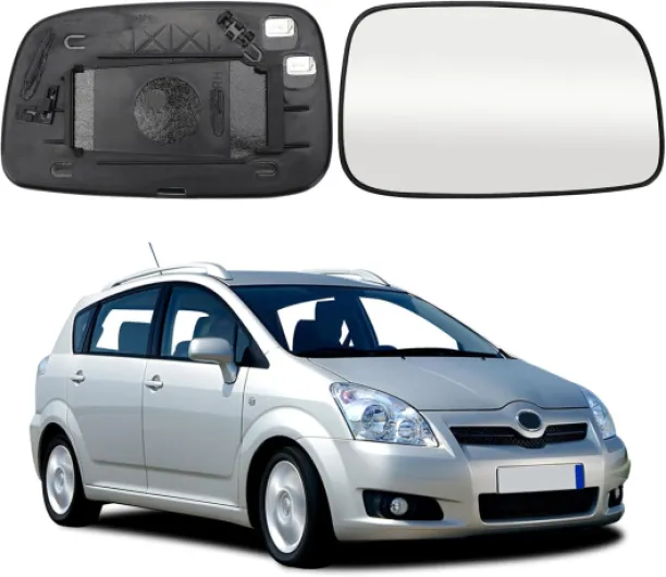 Verre de Rétroviseur Remplacement pour Toyota Corolla Verso 2004-2009, Rétroviseur Extérieur Réglable Adapté, Lente di Retromarcia, Rétroviseur avec Fonction Chauffante (Droite) for Corolla 2004-2009-Droite