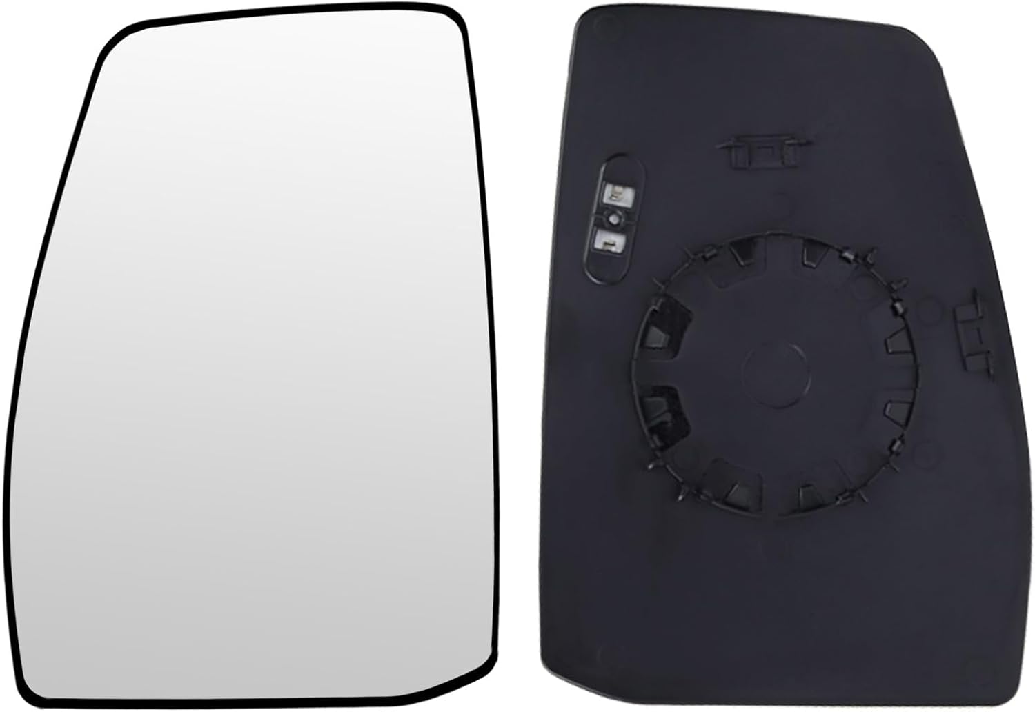 Mingke Verre de Rétroviseur Gauche Compatible avec Ford Transit Tourneo Custom 2012-2022 Glace Retroviseur Exterieur avec Chauffant et Plaque de Support Gauche-Chauffage