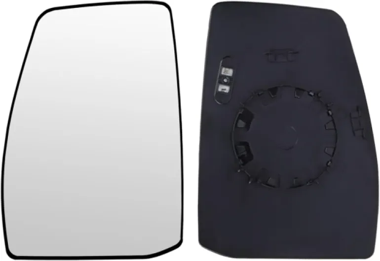 Mingke Verre de Rétroviseur Gauche Compatible avec Ford Transit Tourneo Custom 2012-2022 Glace Retroviseur Exterieur avec Chauffant et Plaque de Support Gauche-Chauffage