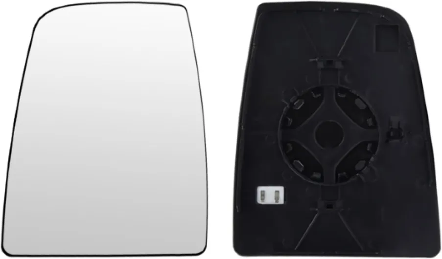 Mingke Verre de Rétroviseur Gauche Compatible avec Ford Transit MK8 2014-2023 Glace Retroviseur Exterieur avec Chauffant et Plaque de Support Supérieur Gauche