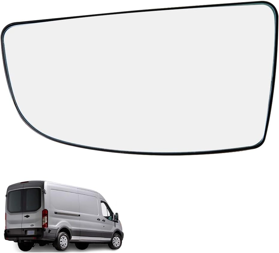 Verre de Rétroviseur Gauche, Rétroviseur de Voiture en Verre Chauffant Rétroviseur Extérieur Gauche Compatible avec Ford Transit MK8 2014-2021 Gauche Inférieur