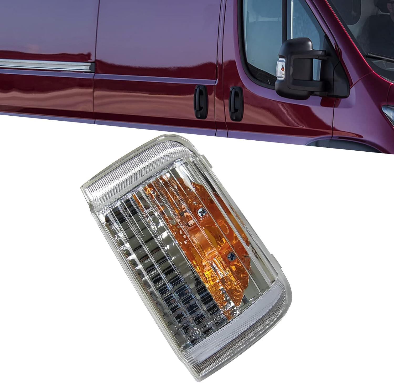 Clignotant de rétroviseur compatible avec Citroën Jumper Relay, Peugeot Boxer, Fiat Ducato 2006-2019 (droit)