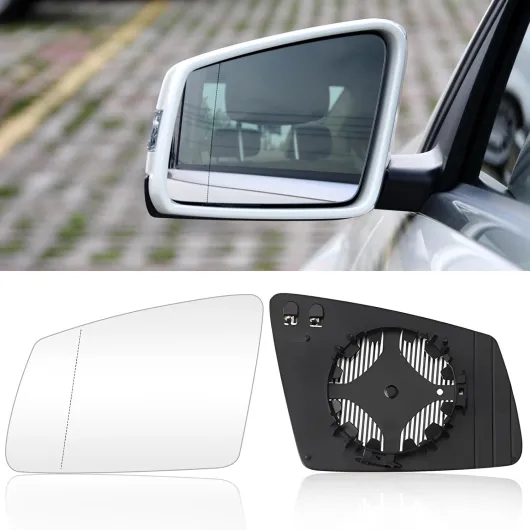 1PCS Verre Rétroviseur Gauche Compatible avec mercedes-benz Classe A B C E S Vitre Retroviseur Chauffant CLA GL GLA CLS GLK W176 W246 W204 W212 W221 S212 S204 C204 C216 X156 X204-2128101721 W204 Gauche