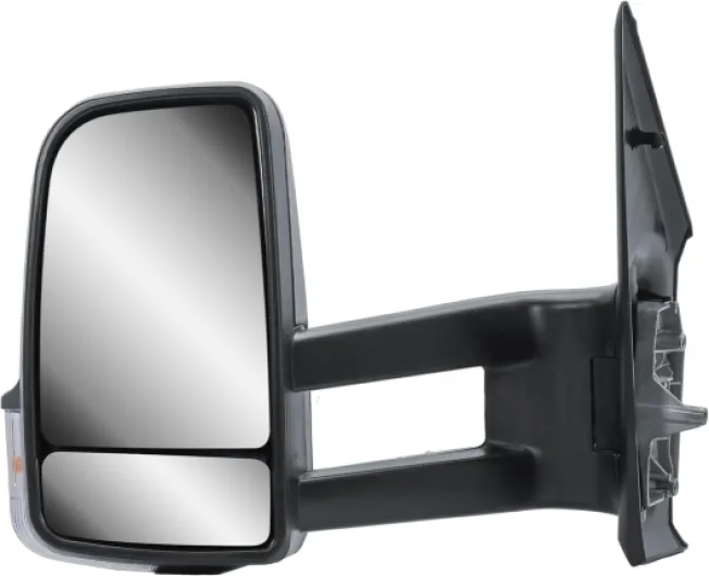 Rétroviseur extérieur gauche côté conducteur, bras long, électrique et chauffant, pliable, manuel, noir mat, couvercle pour Mercedes Sprinter 907/910 2019-2024 côté gauche (côté conducteur)