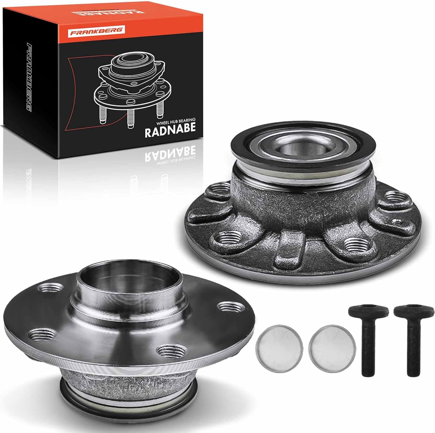 2x Kits de roulements de roue Essieu Arrière Compatibles avec Golf VI 5K1 2008-2013 Golf VII 5G1 BE1 2012-2020 A3 8P7 2008-2013 A3 Sportback 8PA 2004-2013 Leon 1P1 Remplacer# 1K0598611 Hinten Links und Rechts