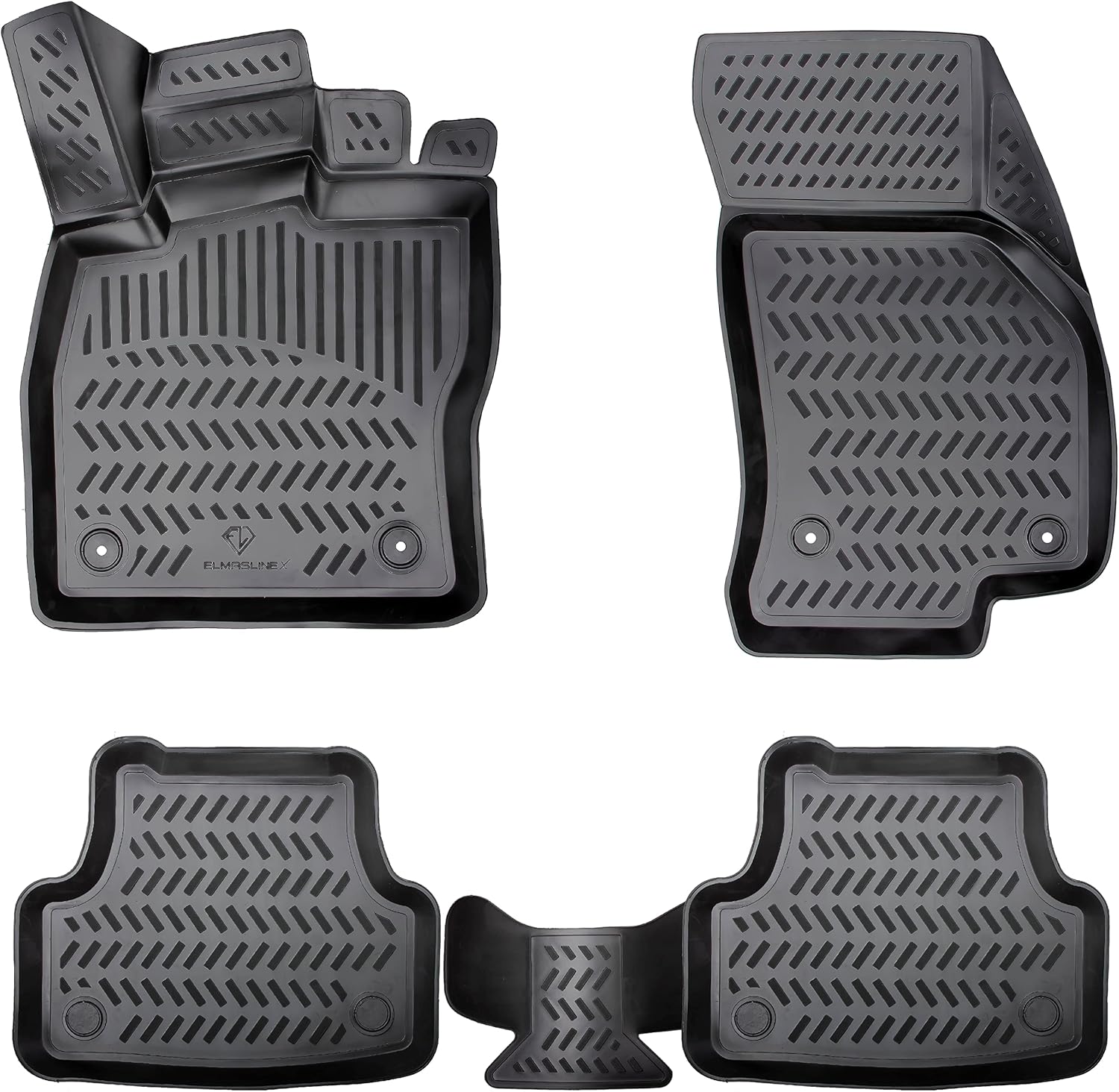 ELMASLINE 3D Tapis de Sol pour Audi A6 (4B2, C5) (1997-2005) - Tapis de Voiture en Caoutchouc avec Bords Extra Hauts - Accessoires Auto