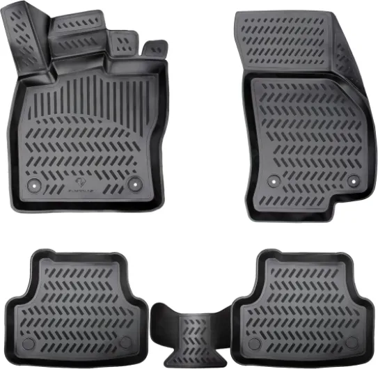 ELMASLINE 3D Tapis de Sol pour Audi A6 (4B2, C5) (1997-2005) - Tapis de Voiture en Caoutchouc avec Bords Extra Hauts - Accessoires Auto