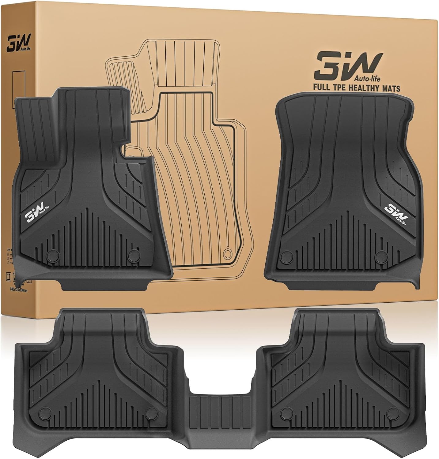 Tapis de Sol pour BMW X3 G45 2025 2026, acile à Nettoyer Tapis en Thorex™ Toutes Saisons pour Voiture Antidérapant et Imperméable, Tapis de Voiture Premium Résistant 1.X3 G45-25-26-Tapis de Sol