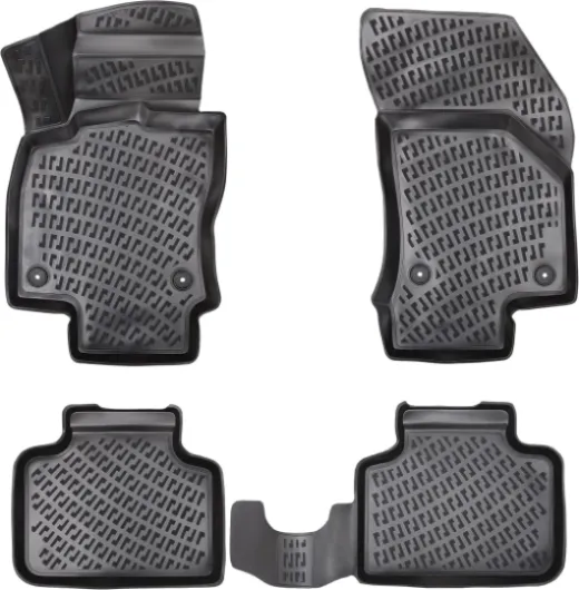 ELMASLINE 3D Tapis de Sol pour Ford Fiesta 5 (2001-2008) - Tapis de Voiture en Caoutchouc avec Bords Extra Hauts - Accessoires Auto