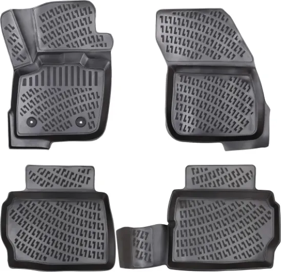ELMASLINE 3D Tapis de Sol pour Ford Mondeo (V) (2014-2022) - Tapis de Voiture en Caoutchouc avec Bords Extra Hauts - Accessoires Auto
