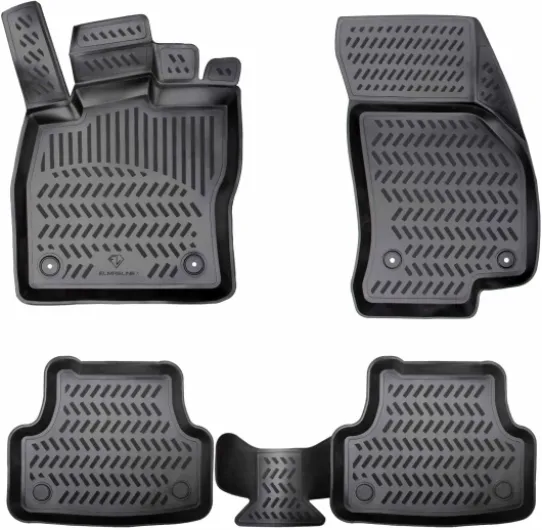 ELMASLINE 3D Tapis de Sol pour Ford S-Max 1 (I) (2006-2014) - Tapis de Voiture en Caoutchouc avec Bords Extra Hauts - Accessoires Auto