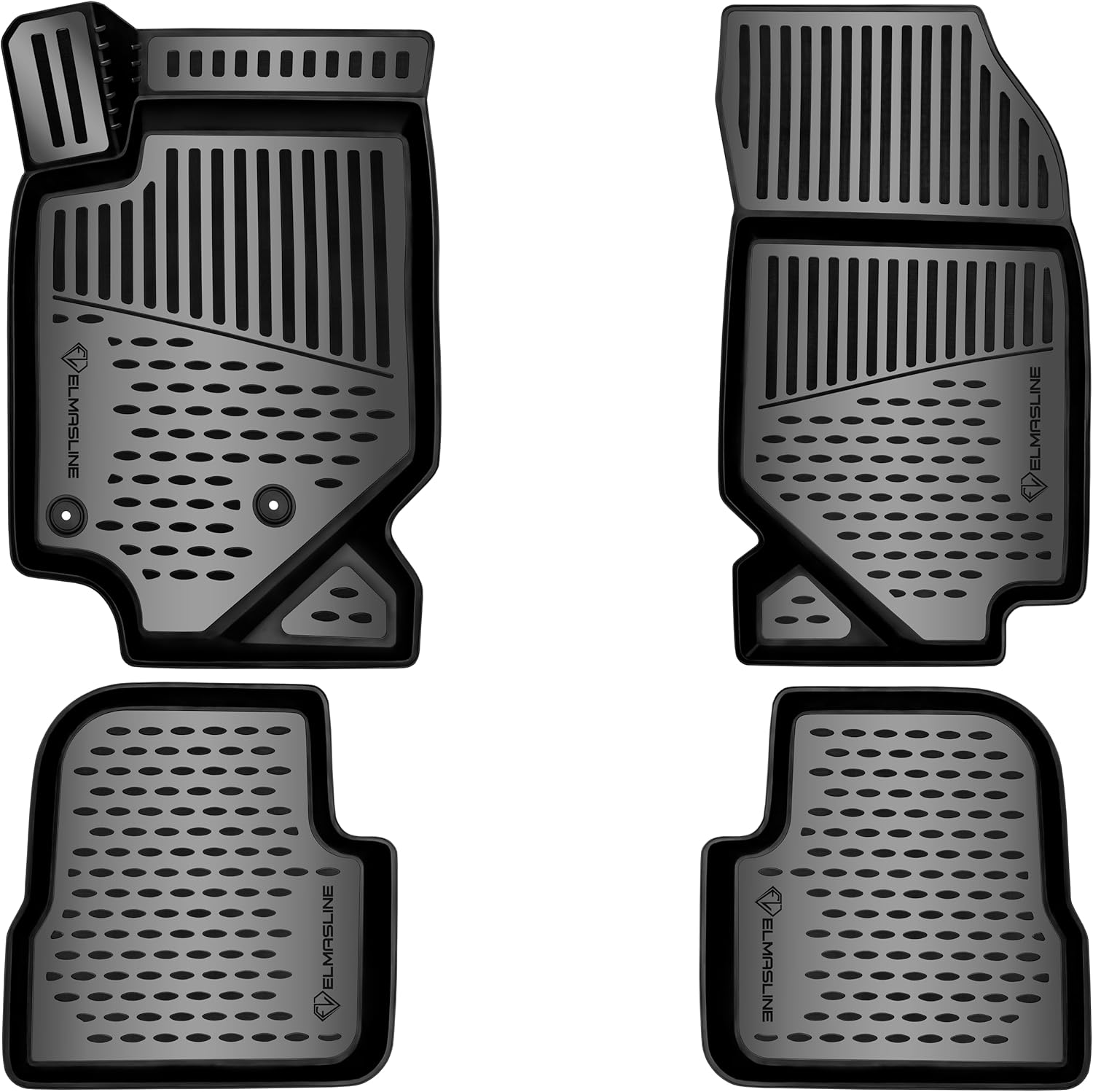 ELMASLINE 3D Tapis de Sol pour Opel Mokka B (2021-2025) NE Convient Pas AUX ÉLECTRIQUES ET Hybrides ! - Tapis de Voiture en Caoutchouc avec Bords Extra Hauts - Accessoires Auto