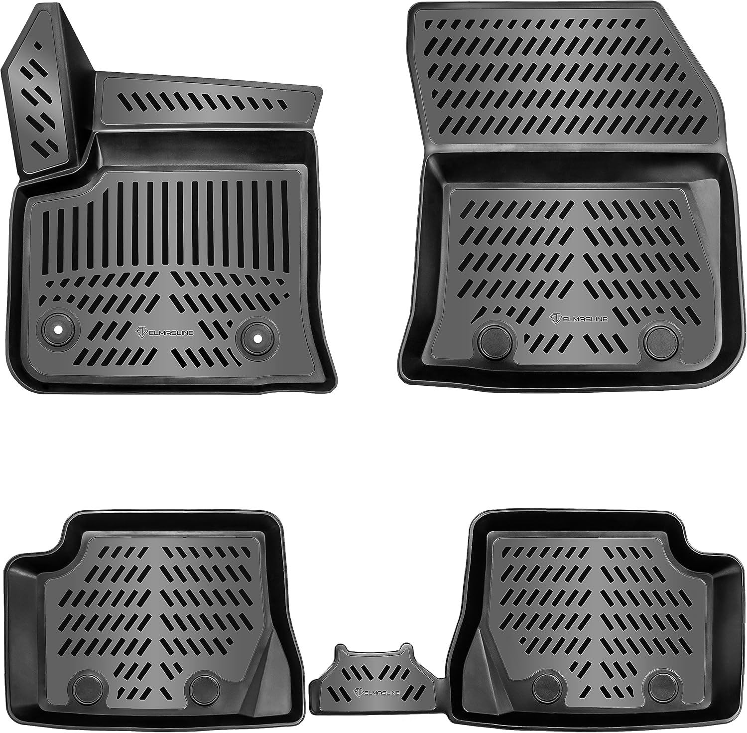 ELMASLINE 3D Tapis de Sol pour Opel Mokka-E (Électrique) - 2021-2025 - Ne Convient Pas aux Moteurs à Combustion !!! - Tapis de Voiture en Caoutchouc avec Bords Extra Hauts - Accessoires Auto Opel Mokka-e 2021-2025 (Électrique)