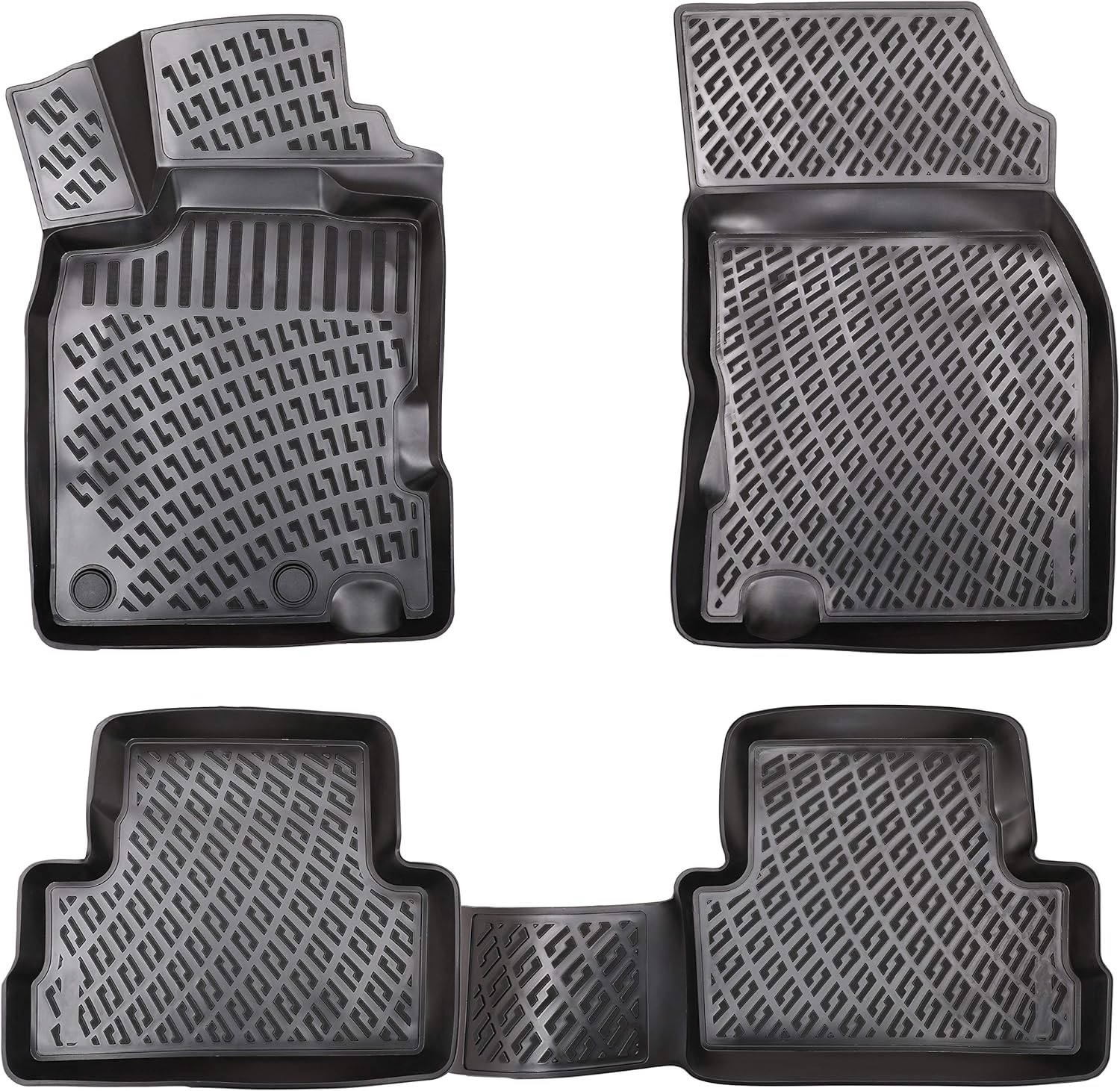 ELMASLINE 3D Tapis de Sol pour Renault Megane 3 de 2008 à 2016 - Tapis de Voiture en Caoutchouc avec Bords Extra Hauts - Accessoires Auto MEGANE 3 III Berline (2008-2016)