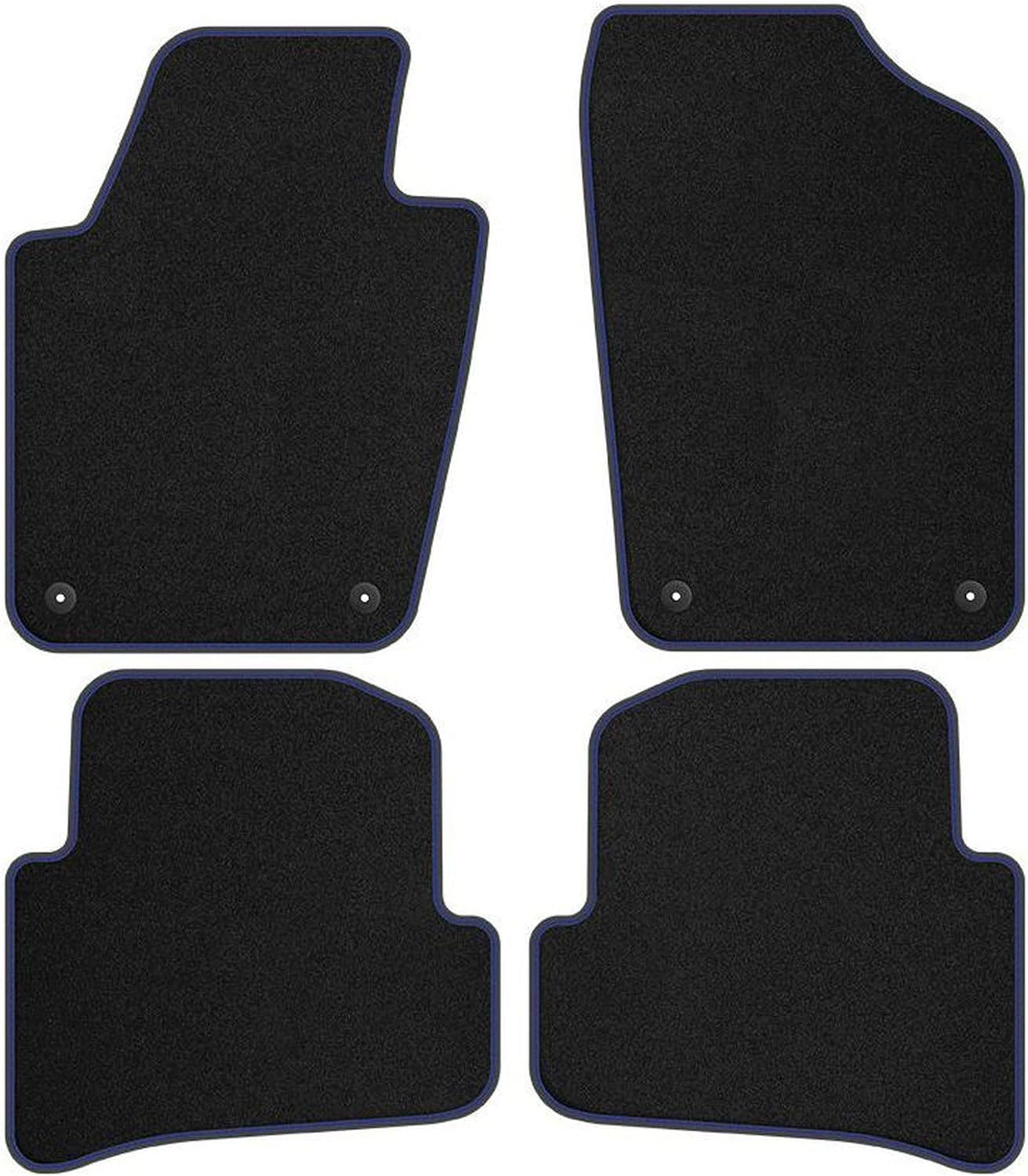 Jeu de Tapis de Voiture Tapis de Sol en Velours pour VW Polo V 2009-2017 - Seat Ibiza IV 2008-2017 - Premium, Matt, Bleu Premium Matt Bleu