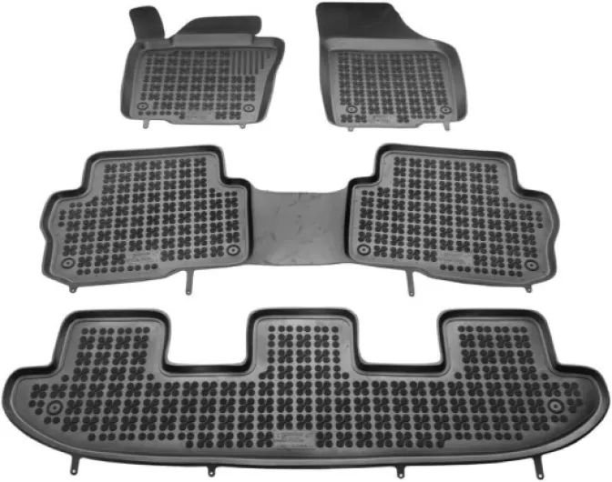 Tapis de Sol pour Volkswagen Sharan II 7 sieges 09.2010-03.2022 en Caoutchouc, Bac sur Mesure Antidérapant avec Rebords 5 cm, cod - 3D 5773