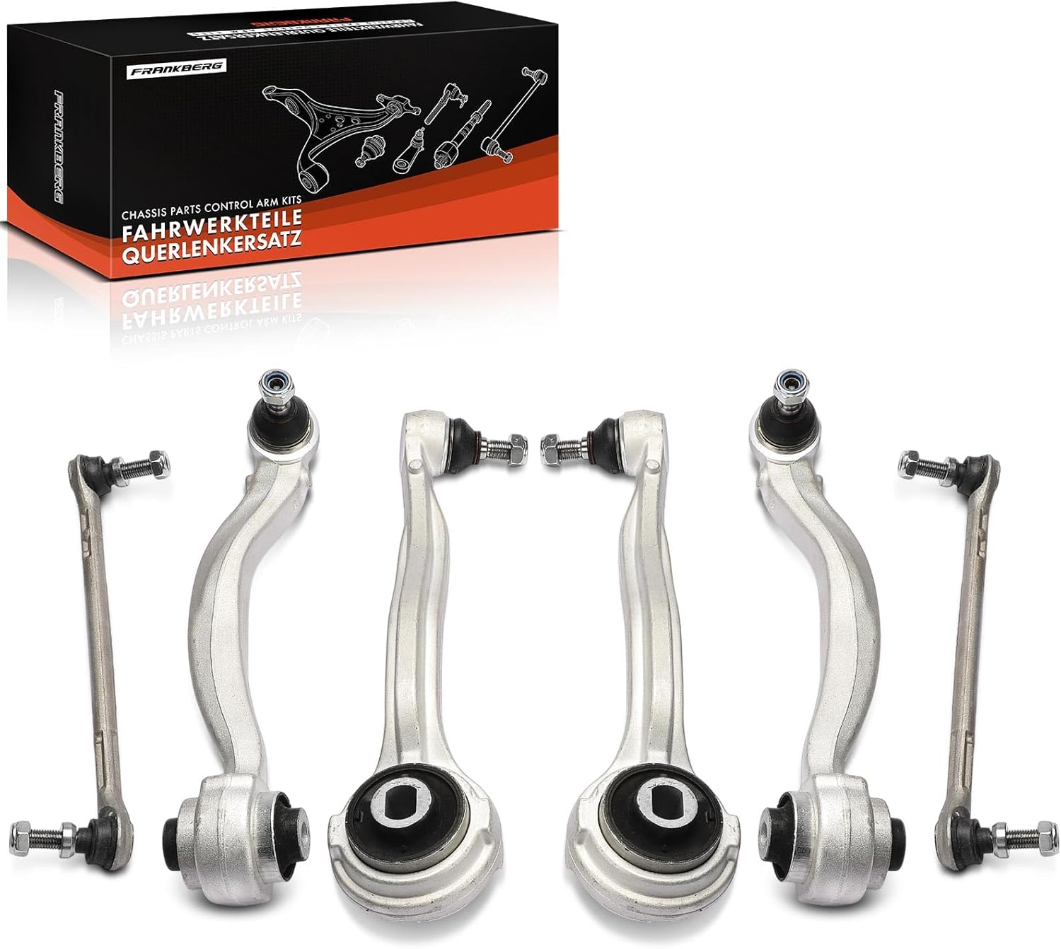 4x Bras de Suspension + 2x Barre d'Accouplement Avant Compatible avec Classe C T-Model S204 Classe E Cabriolet A207 Classe C Coupé C204 Classe C W204 Remplacer# 2043304311