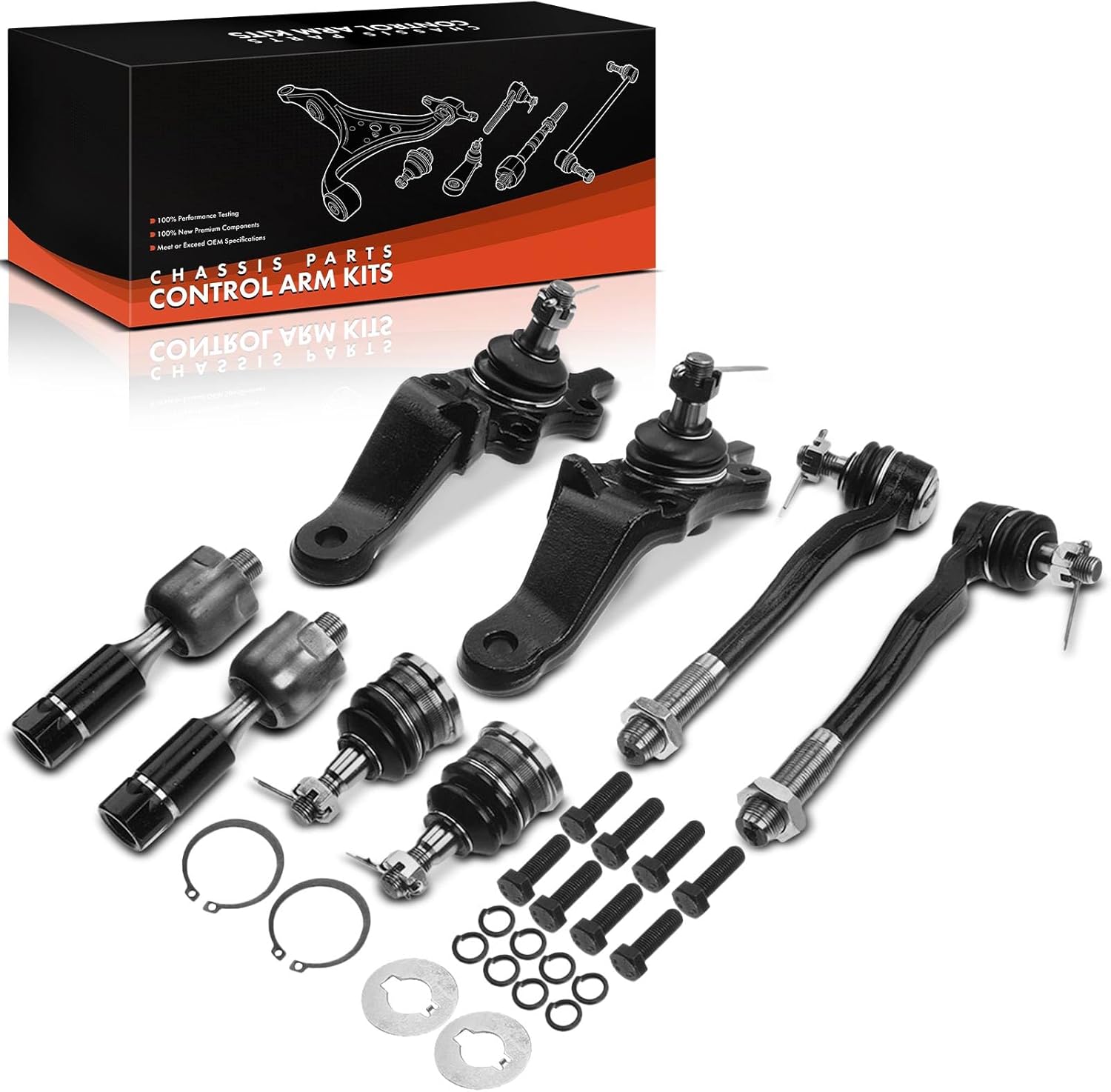 8x Kit de Bras de Suspension Essieu Avant Compatible avec Land Cruiser 90 J9 4 Runner N18 H.i.l.u.x Tout Terrain fermé RZN1  LN1  Remplacer# 43310-39016,4333039415