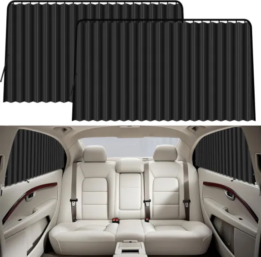 XCBYT Pare Soleil Voiture Magnétique, Rideau Voiture Vitres Latérales Opaque, Protection UV, Protection Vie Privée, 2 Pièces Noir - 2 Pièces