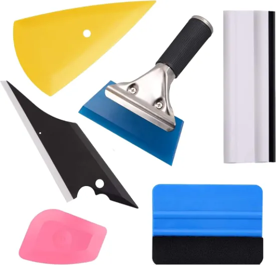 Ehdis Kit Covering Outils de Film de fenêtre de Voiture Vinyle, 6 PCS Vitrage de véhicules de Protection Window Film Car Emballage Teinte Vinyle Installation de l'outil: raclettes, grattoirs Ensemble d'origine