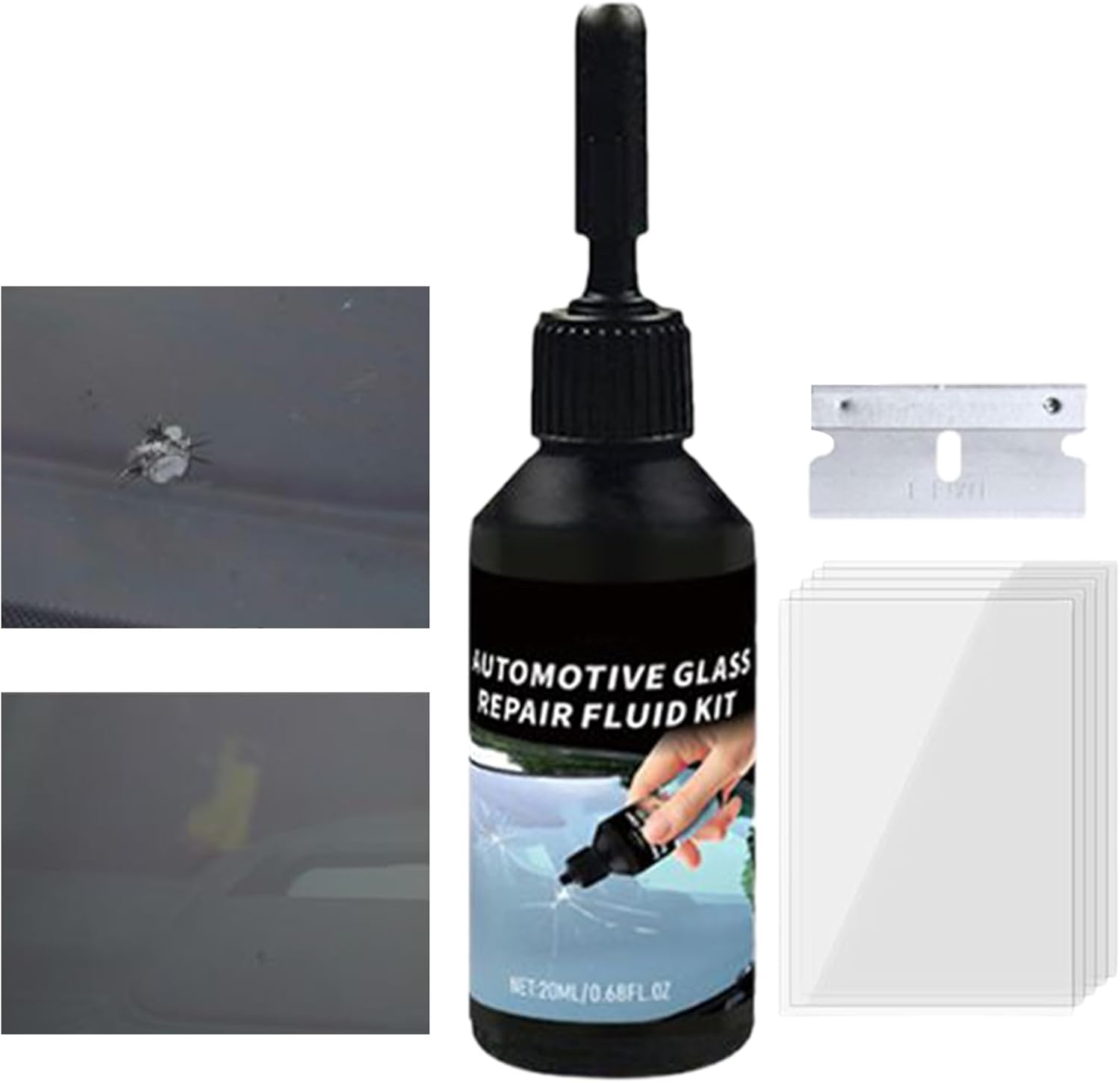 Kit De Réparation De Fissures pour Pare-Brise Automobile - Liquide Réparation Vitrage Auto Pare Brise - Solution Rapide pour Atelier Maison Débutants Et Professionnels