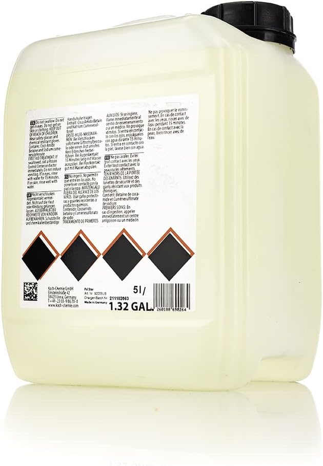 Koch-Chemie Pol Star Nettoyant pour textile, cuir et alcantara, nettoyant naturel efficace avec formule de protection, nettoie et protège sans laisser de traces d'eau, crée une barrière protectrice (5 5 l (Lot de 1)
