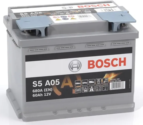 S5A05 - Batterie Auto - 60A/h - 680A - Technologie AGM - adaptée aux Véhicules avec Start/Stop