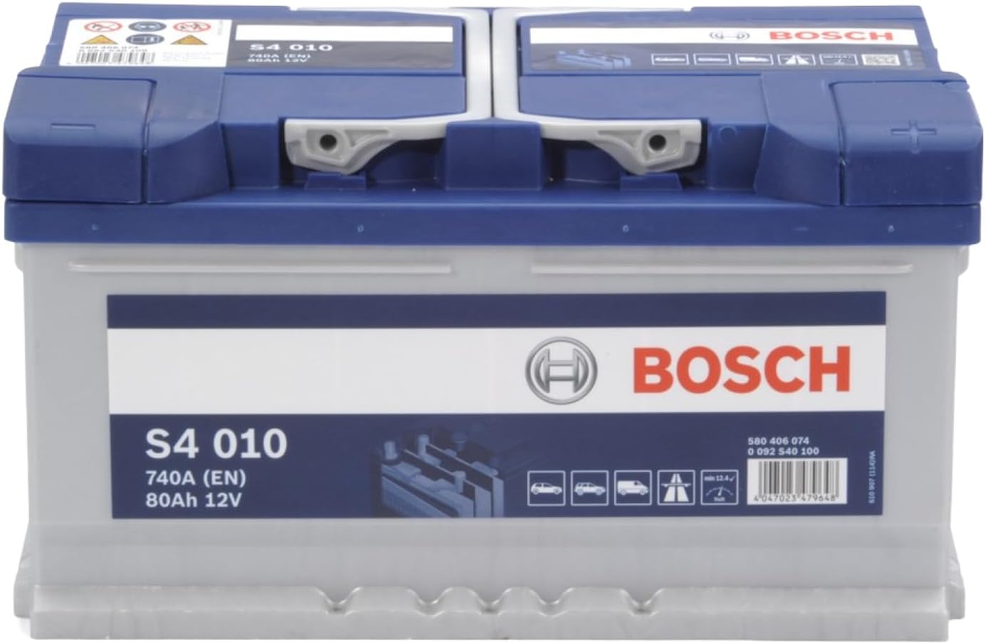 S4 010 Batterie Auto 80 A/h - 740 A - Batterie 12 V, Plomb-acide pour Véhicules sans Système Start/Stop, Polarité Gauche (-) Droite (+), 315 x 175 x 175 mm