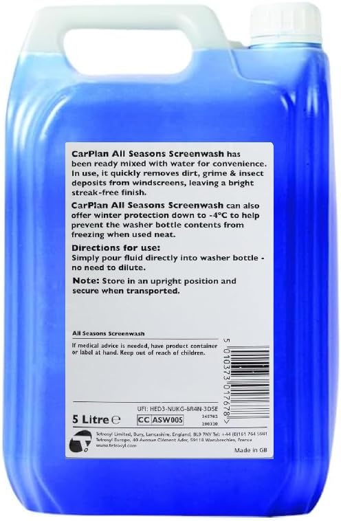 Lave-Glace Toutes Saisons 5L – Prêt à l’Emploi - Nettoie & Dégraisse - Anti-Givre, Anti-Filme, Action Rapide - Usage Hiver & Été (Lot de 2) 5 kg (Lot de 2)