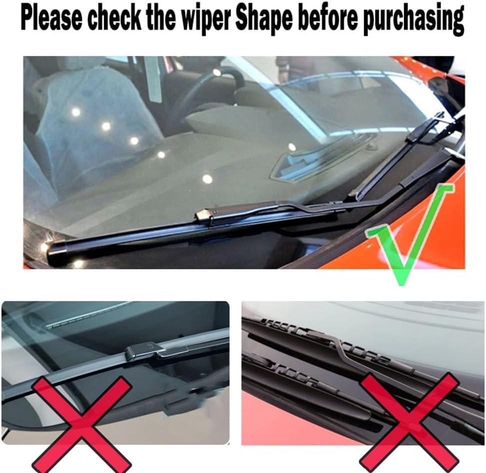 Balais d'essuie-glace avant de voiture compatible avec Ford Ecosport 2013-2017, brosses de pluie pour pare-brise et fenêtre de voiture 22'' + 16''