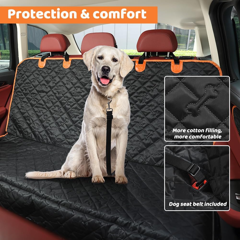 Housse de siège auto pour chien - Protection de siège arrière imperméable et antidérapante pour animaux domestiques et enfants - Taille universelle 132 x 58 x 46 cm