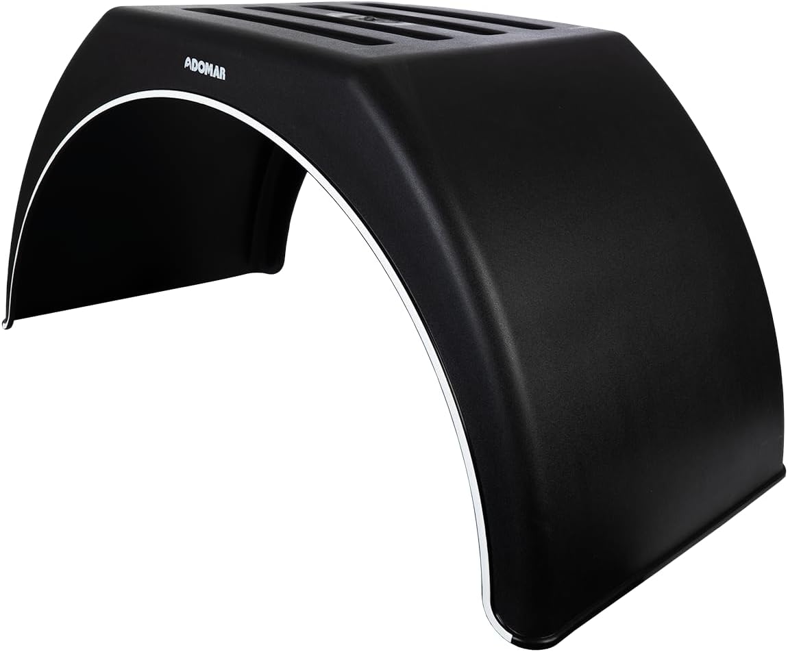 Lot de 2 Garde-Boue en Plastique pour Remorque 15" / 16" – pour Essieu Unique – Résistants aux Chocs et Intempéries – 450x920x460 mm – Noir