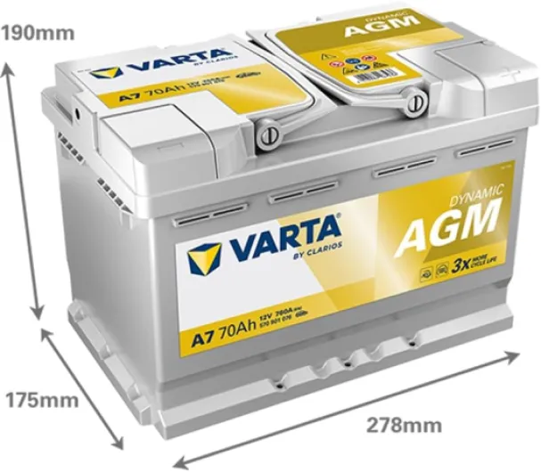 Batterie 70, Ah 760, A/EN 570901076K262 L 278mm B 175mm H 190mm