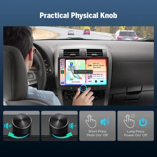 Autoradio Android 13 10,1 Pouces, Double DIN, 6+64 Go, 4G LTE, GPS, CarPlay, Android Auto, Bluetooth, WiFi, EQ, avec caméra de recul UX6SK-PLUS