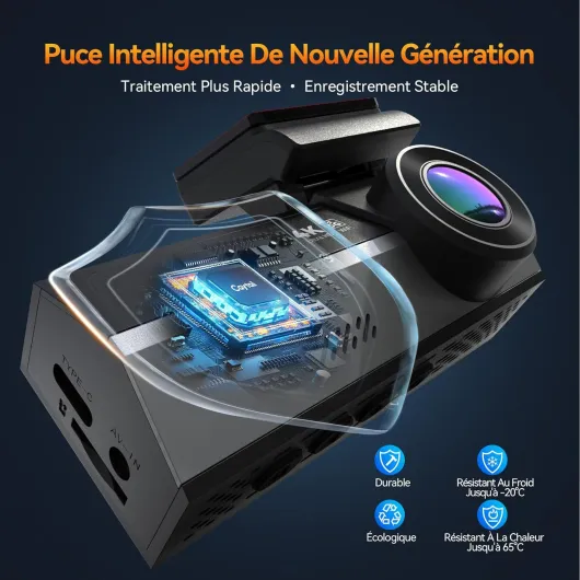 Dashcam Voiture Avant Arrière 4K+2K, 5GHz WiFi Camera Voiture avec Carte SD 64GB, Dash Cam Grand Angle 170°, Vision Nocturne WDR, Écran 3,2", G-Capteur, Mode Stationnement 24H
