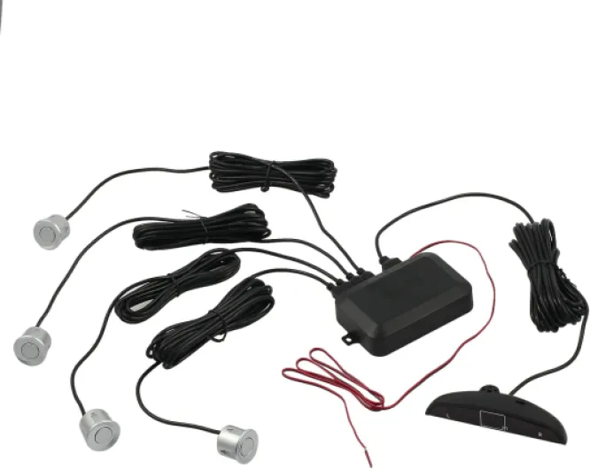 Radar de Recul Voiture Auto Capteur de Recul Voiture, Système Parcage avec Buzzer Alarme et 4 Capteurs Affichage LED, Car Parking Sensors,Silver