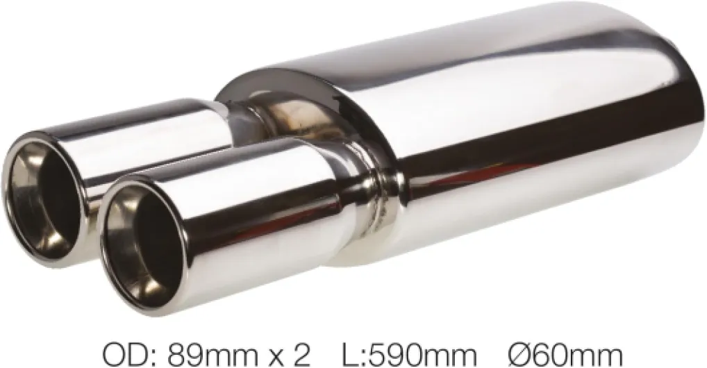 Simoni Racing Spa ES109 Silencieux d'Échappement Ovale Double Thunder, Inox, Dia 60 mm, 590 mm