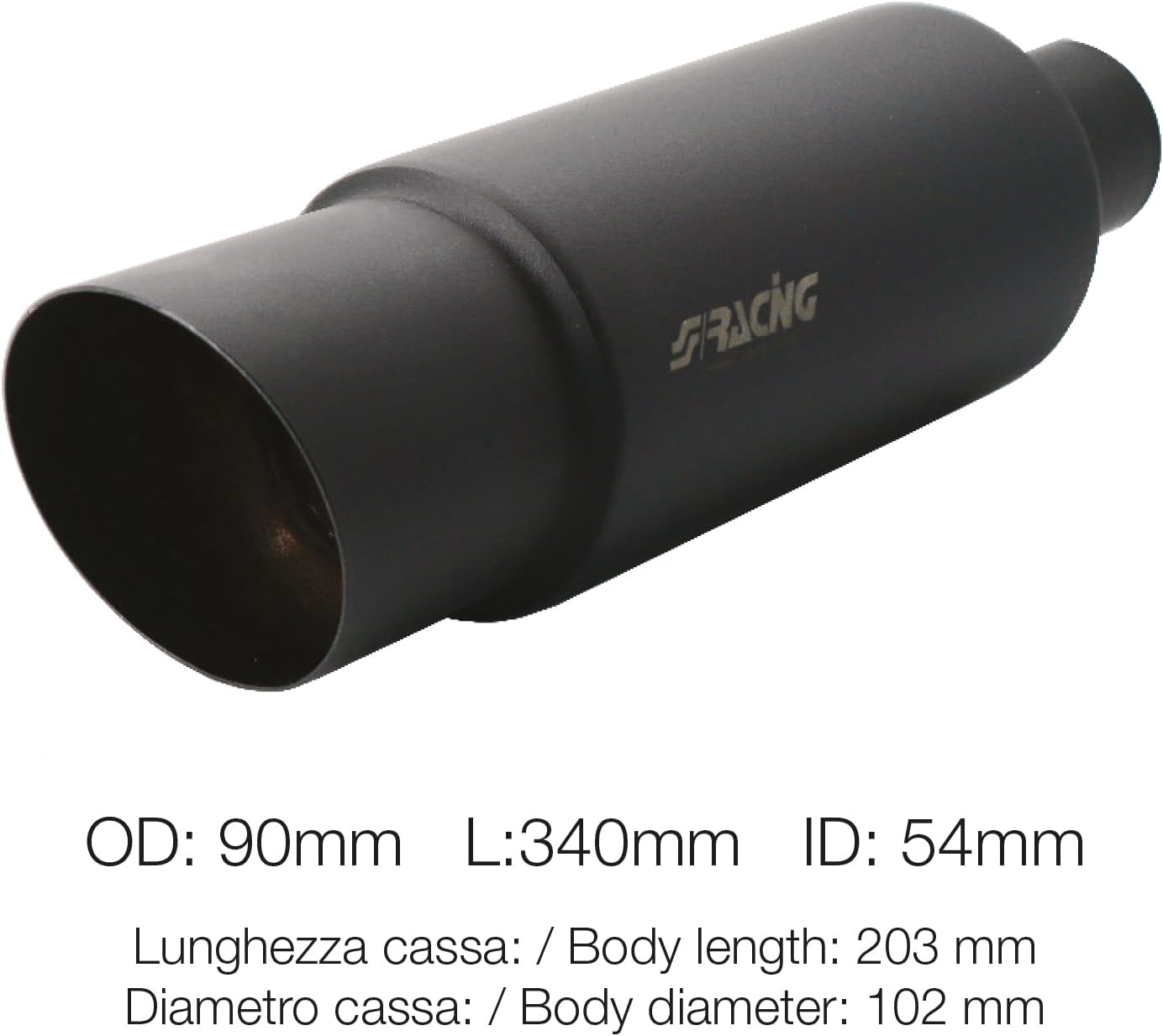 Simoni Racing ESR086/N Pot d'échappement Sport, Noir