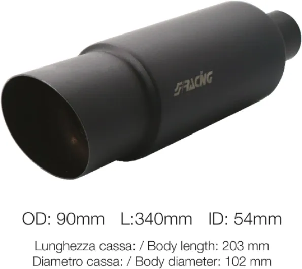 Simoni Racing ESR086/N Pot d'échappement Sport, Noir