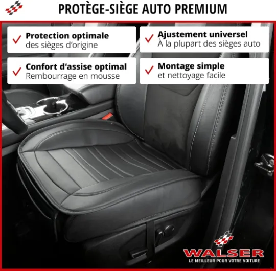 Housse de siège auto Fernando, Housse de siège auto sièges avant, Housse de siège auto 1 pièce, Protège-siège auto siège avant, Coussin de siège auto siège conducteur, Car Seat Cover noir 1: Siège avant