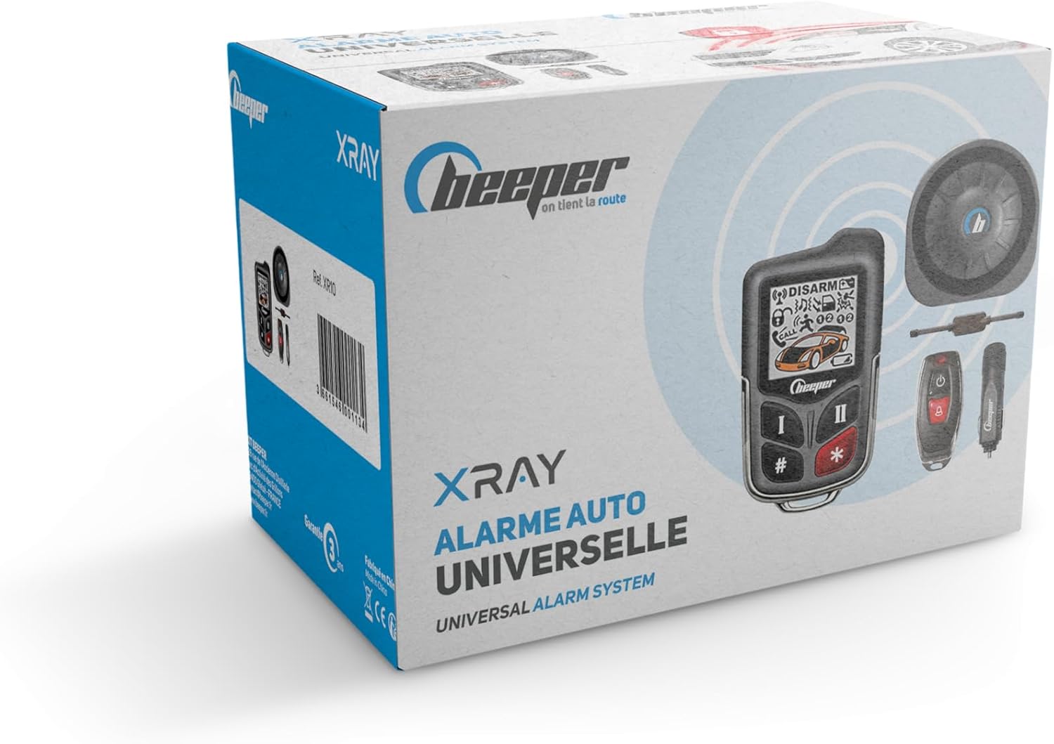 Alarme Universelle Auto, Voiture, Cabriolet, Utilitaire, Camping-Car XR5 (XR10 Universelle)