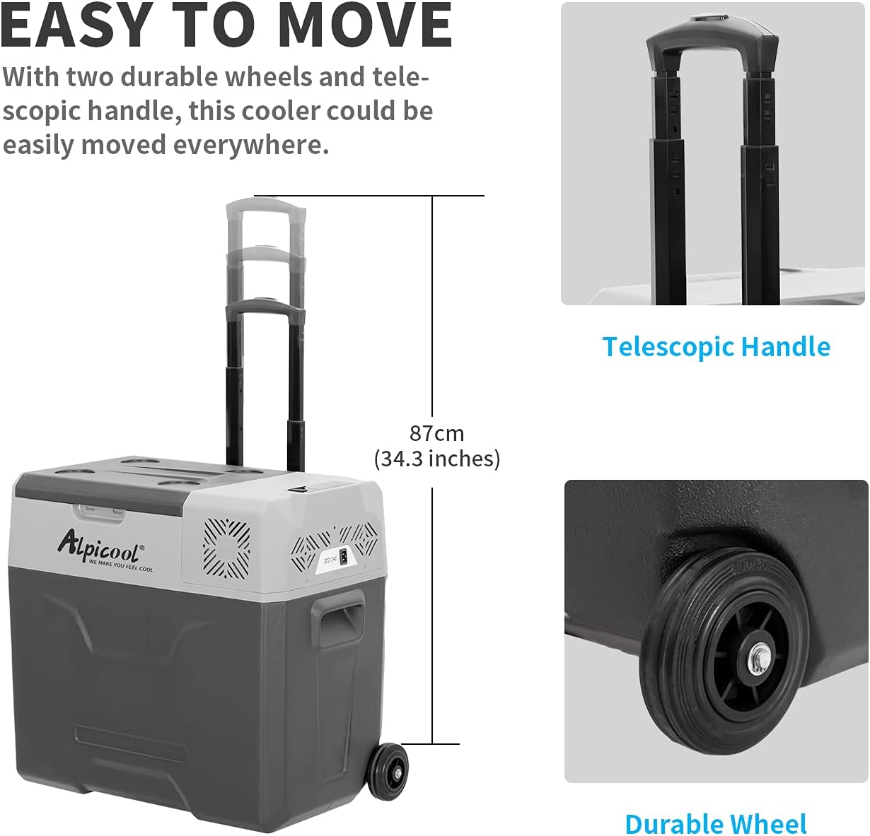 CX50 50L Réfrigérateur de Voiture Portable congélateur et réfrigérateur, Glaciere Électrique à Compression pour Maison, dortoir, Camping 50L(Standard)
