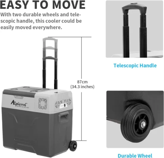 CX50 50L Réfrigérateur de Voiture Portable congélateur et réfrigérateur, Glaciere Électrique à Compression pour Maison, dortoir, Camping 50L(Standard)
